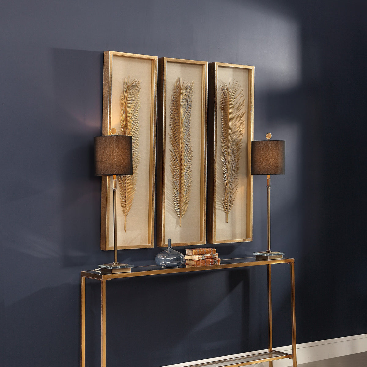 Uttermost Palma Gold Leaf Shadow Box - Set of 3