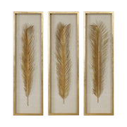 Palma Gold Leaf Shadow Box - Set of 3