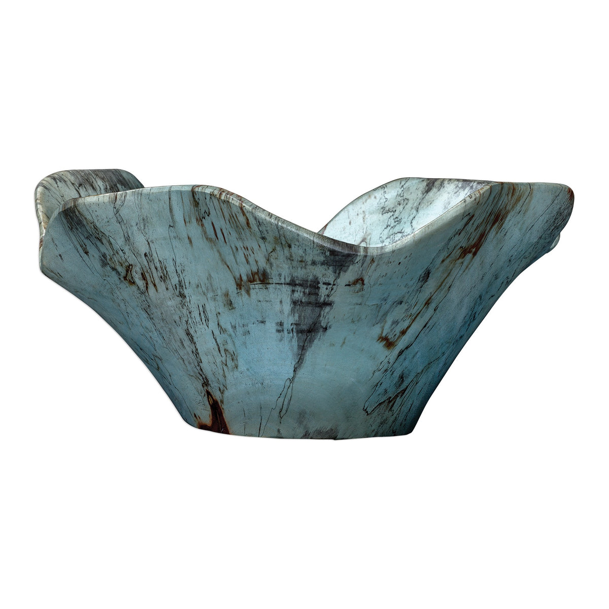Uttermost Teo Wall-Mounted Wooden Bowls in Blue - Set of 3