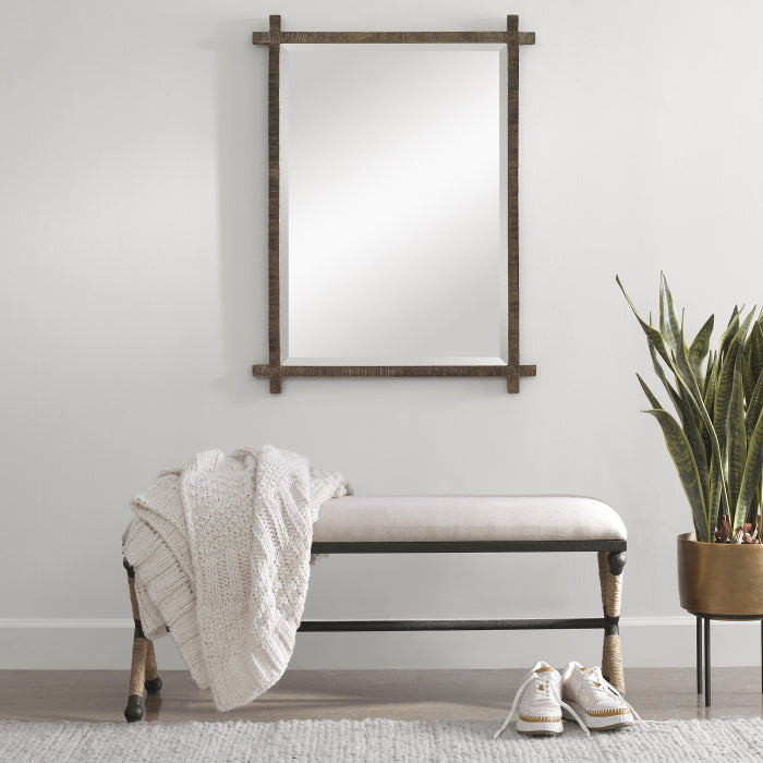 Uttermost Abanu Rectangular Vanity Mirror in Gold