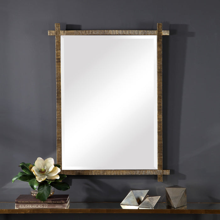 Uttermost Abanu Rectangular Vanity Mirror in Gold