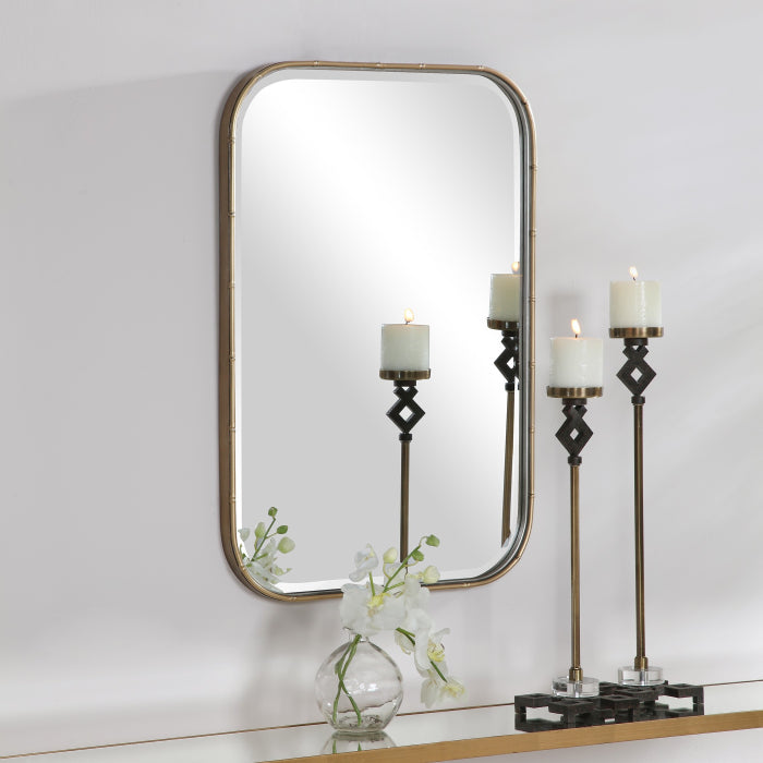 Uttermost Malay Rectangular Mirror in Antique Gold