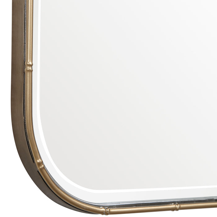 Uttermost Malay Rectangular Mirror in Antique Gold