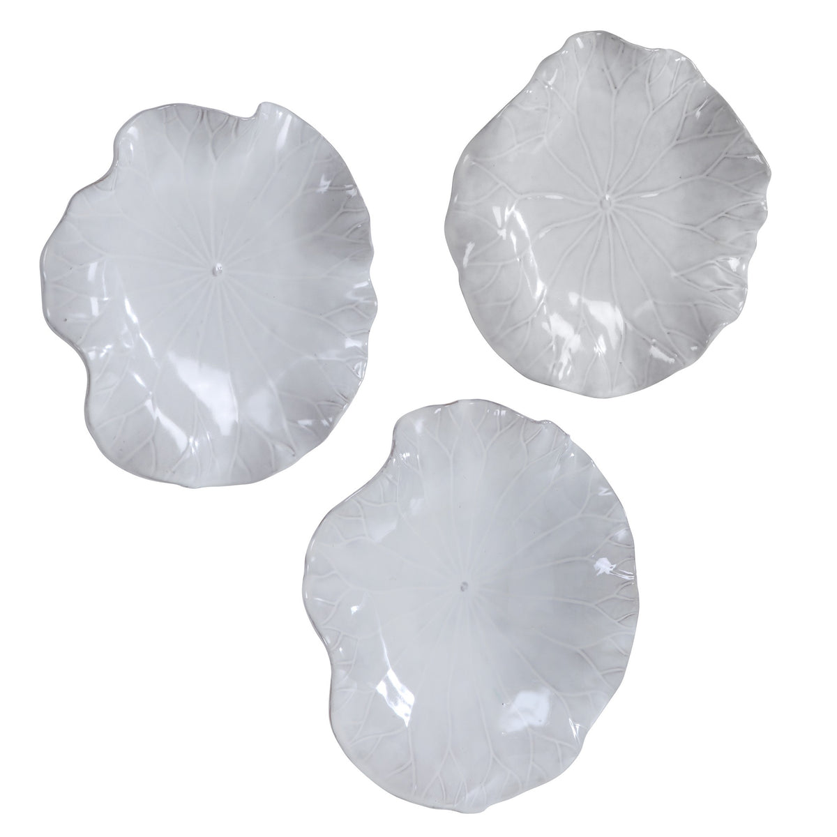 Uttermost Abella Ceramic Wall-Mounted Bowls in White - Set of 3