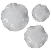 Abella Ceramic Wall-Mounted Bowls in White - Set of 3
