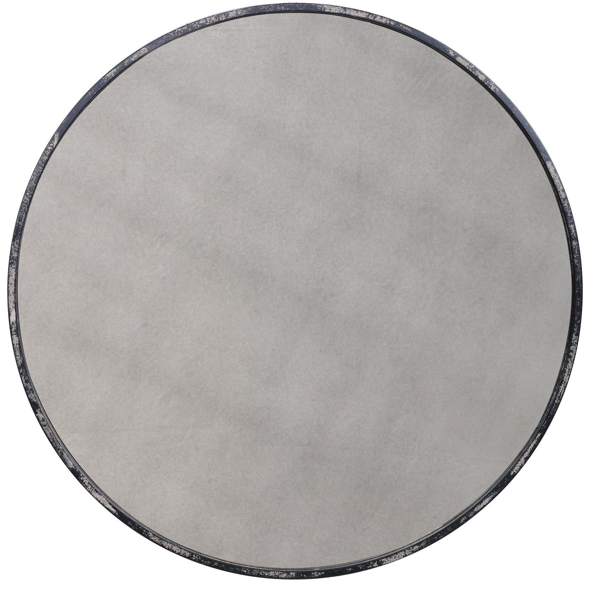  Junius Antique White Round Mirror