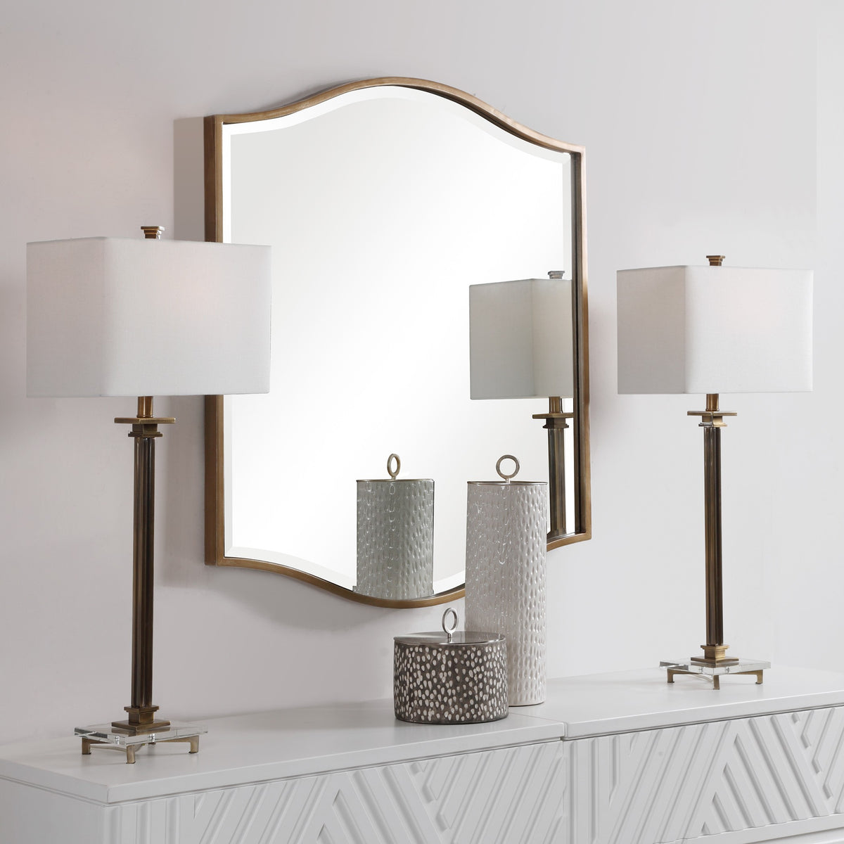 Uttermost Cerise Square Mirror in Gold