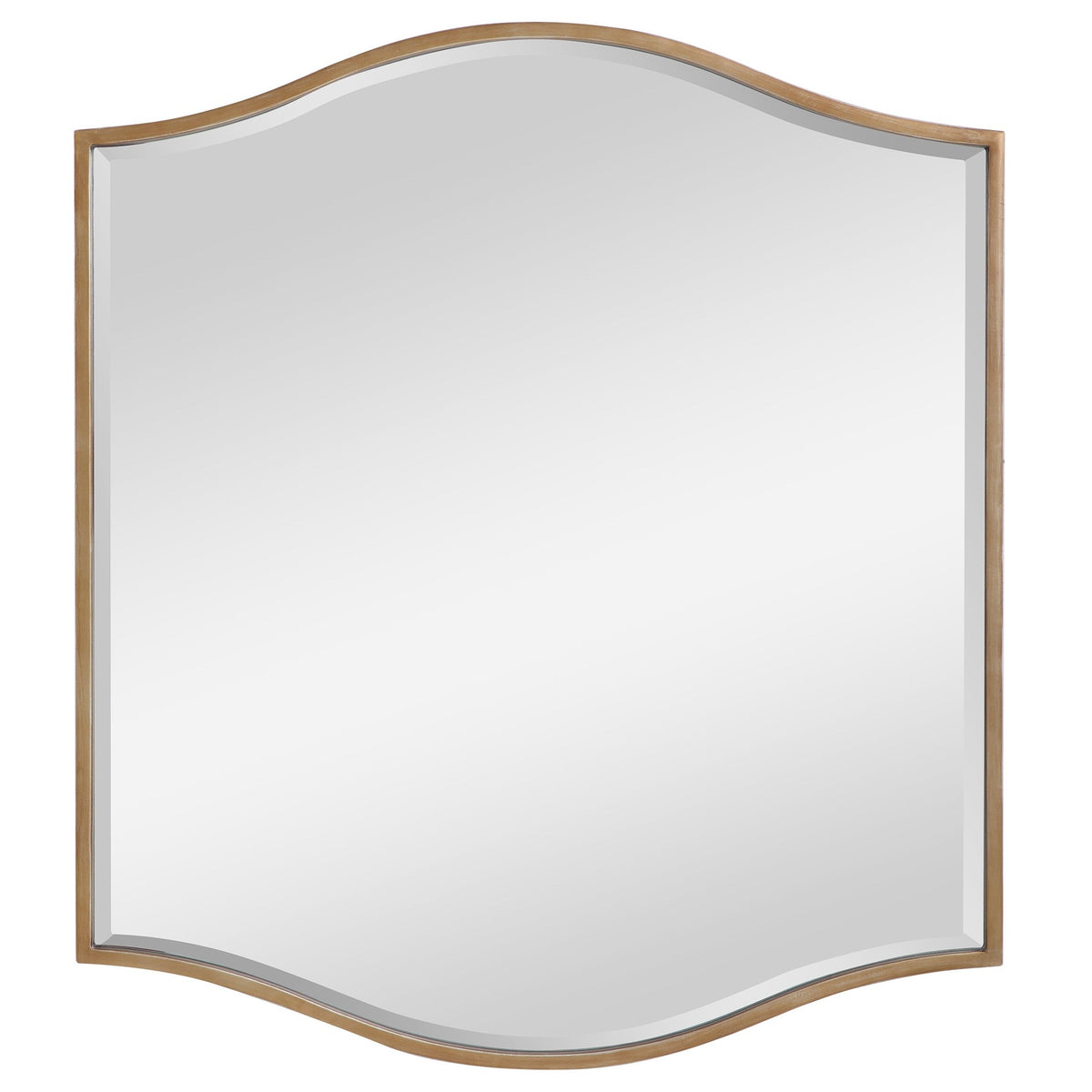 Cerise Square Mirror in Gold