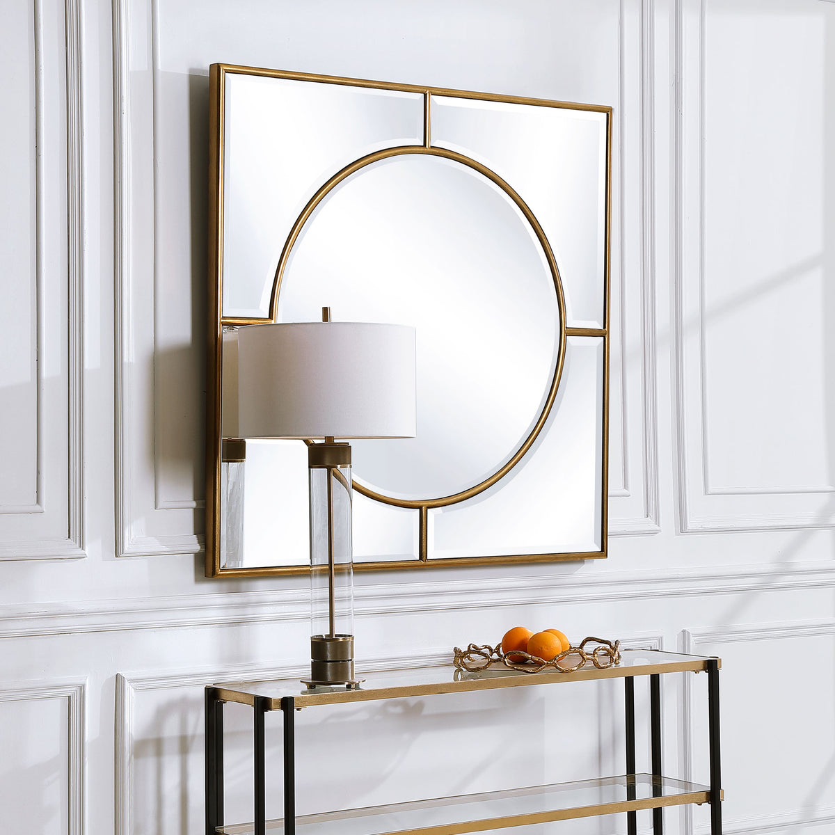 Uttermost Stanford Square Mirror in Gold