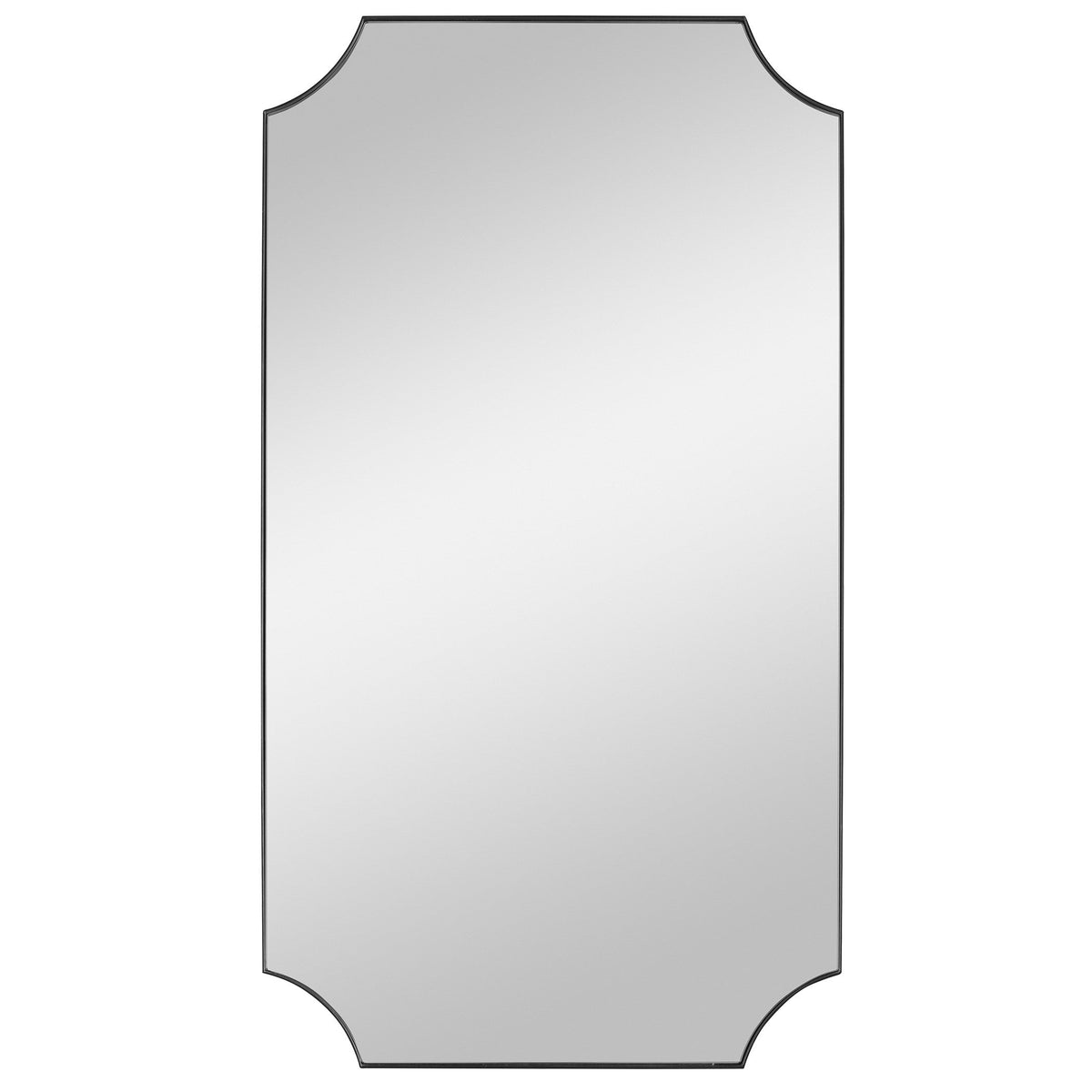  Lennox Black Scalloped Corner Mirror