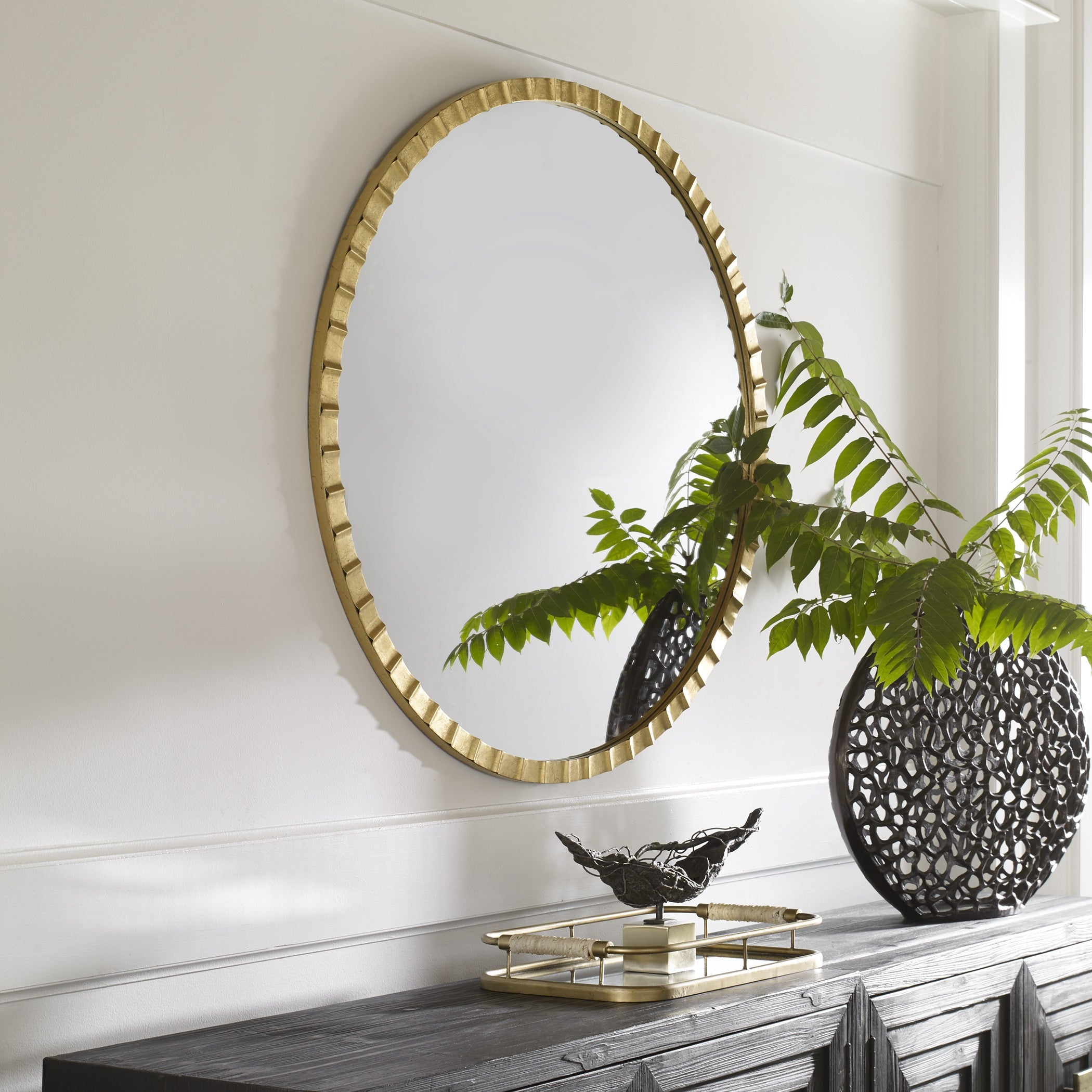 Uttermost Dandridge Gold Round Mirror