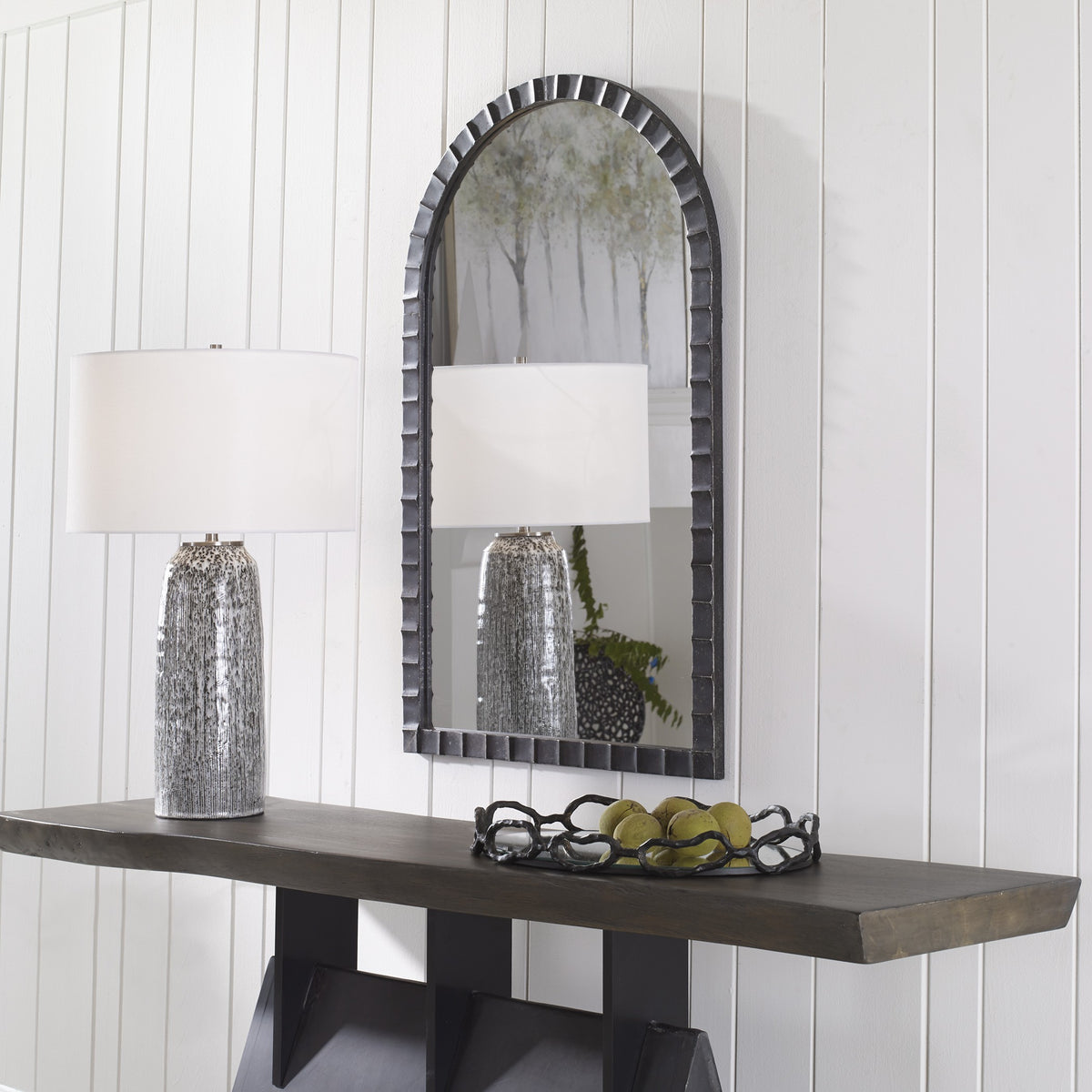 Uttermost Dandridge Arched Mirror in Black