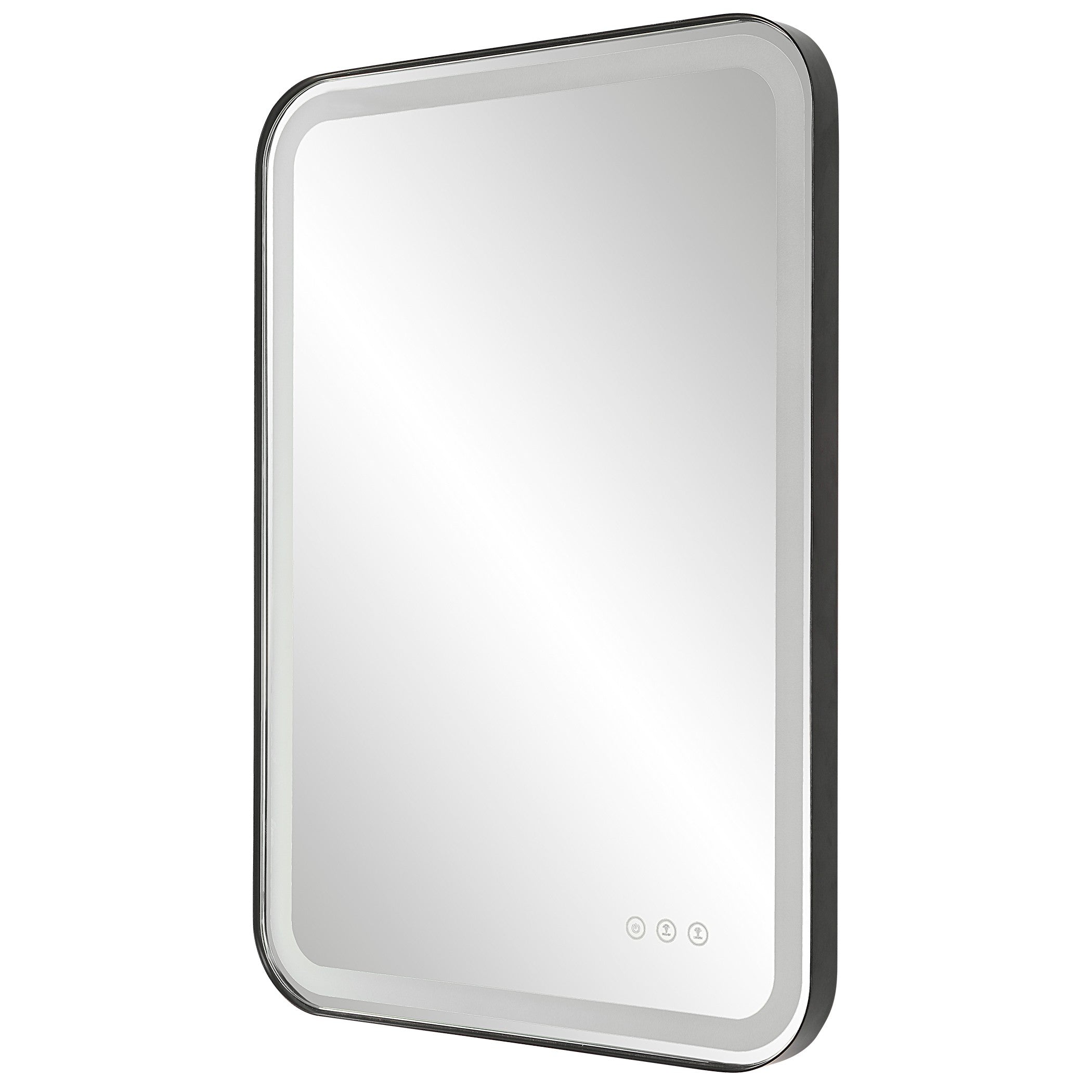 Uttermost Crofton Rectangular Light Up Mirror in Black