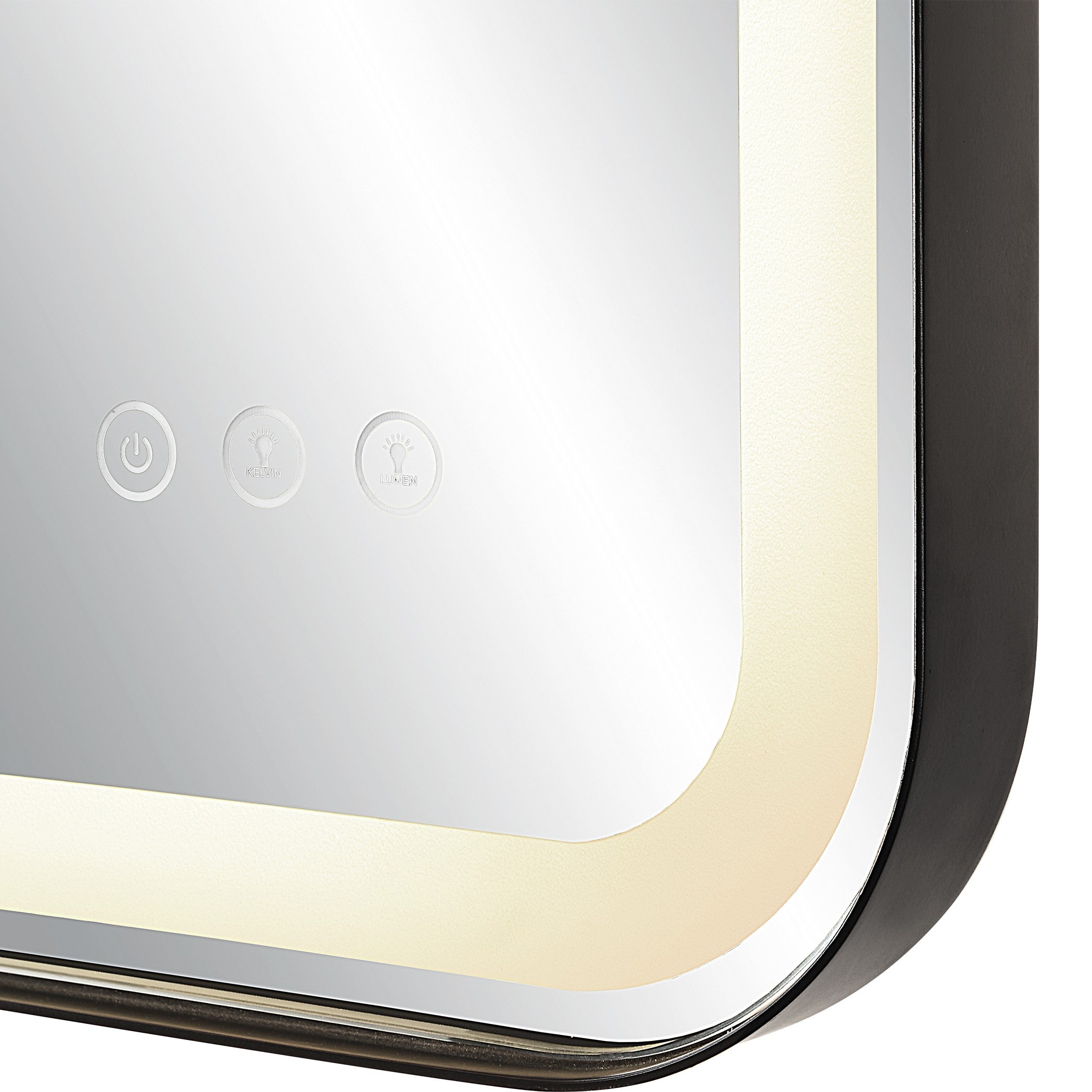 Uttermost Crofton Rectangular Light Up Mirror in Black