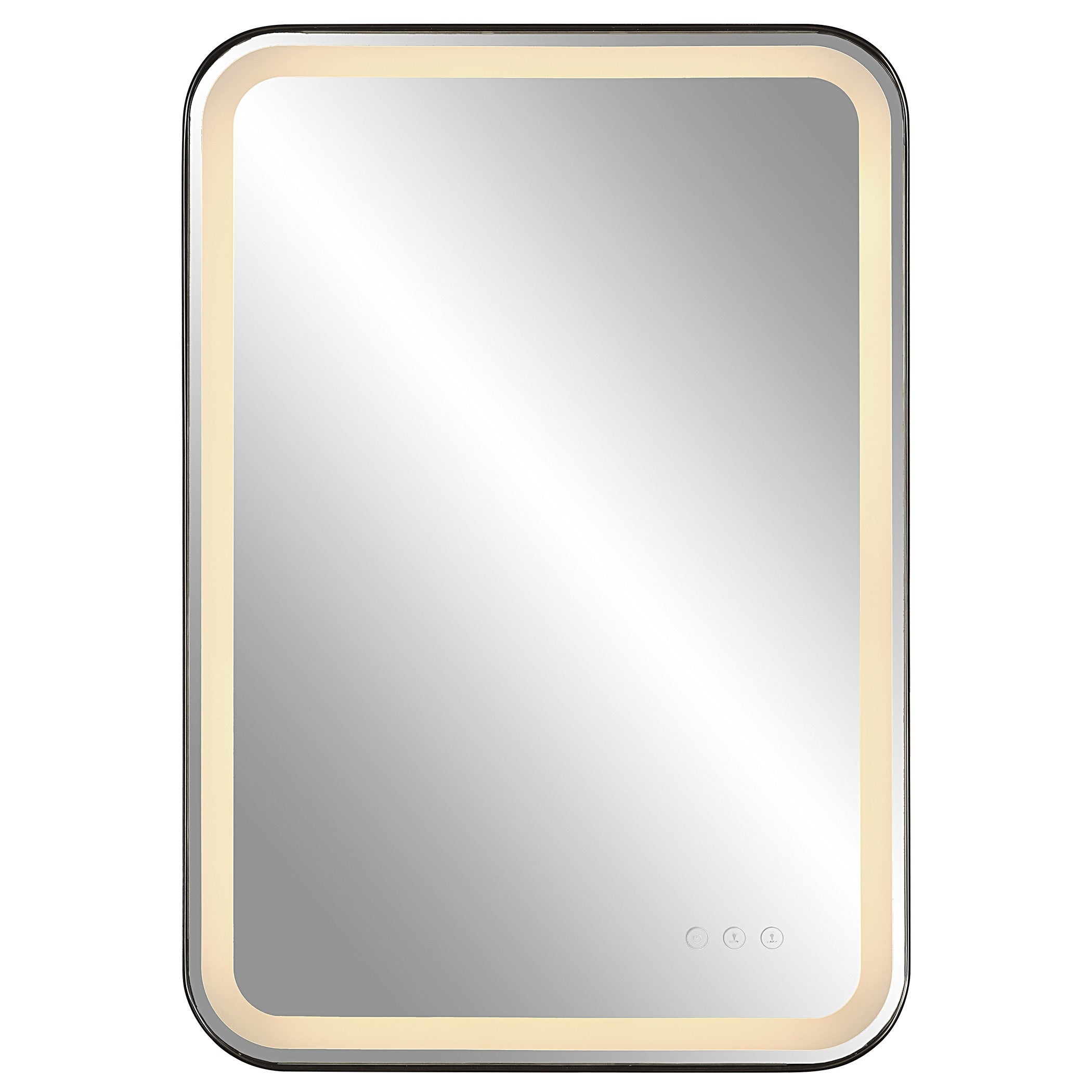 Crofton Rectangular Light Up Mirror in Black