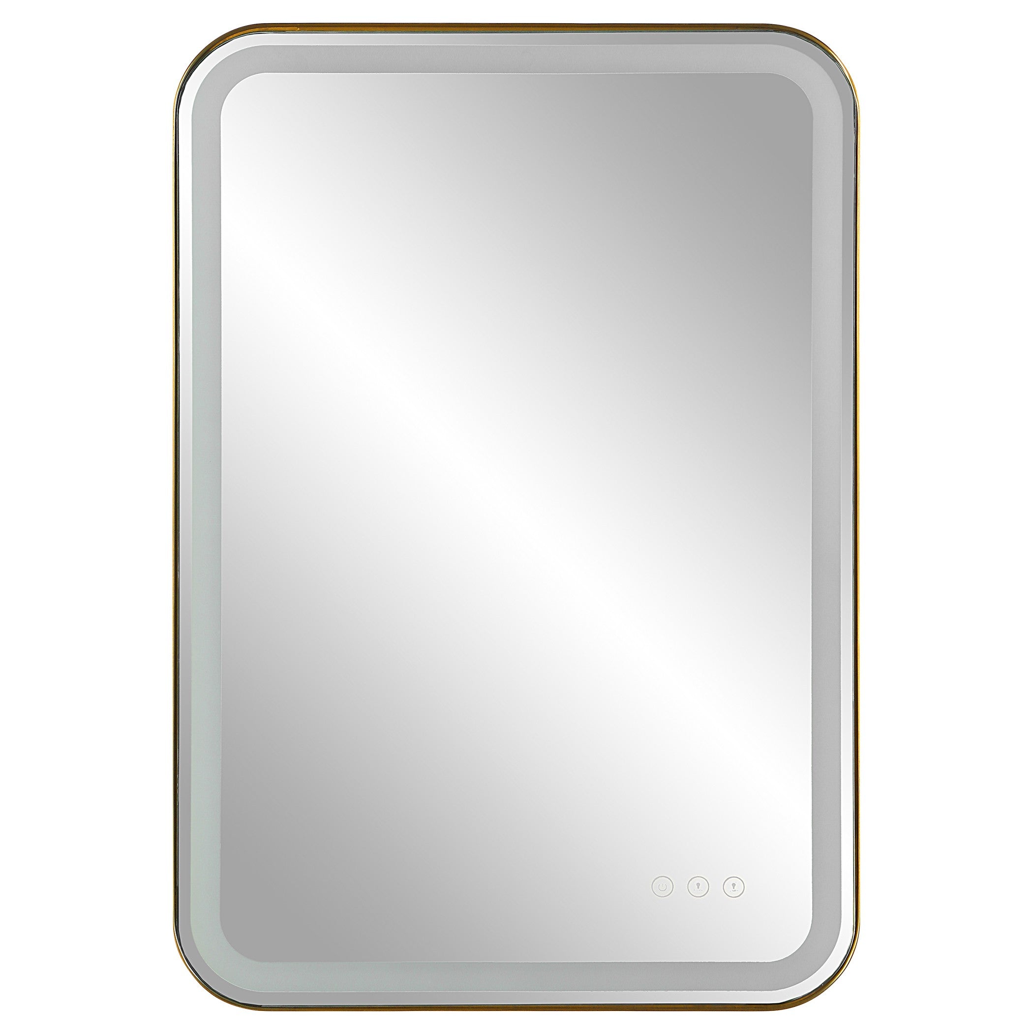 Uttermost Crofton Lighted Brass Vanity Mirror