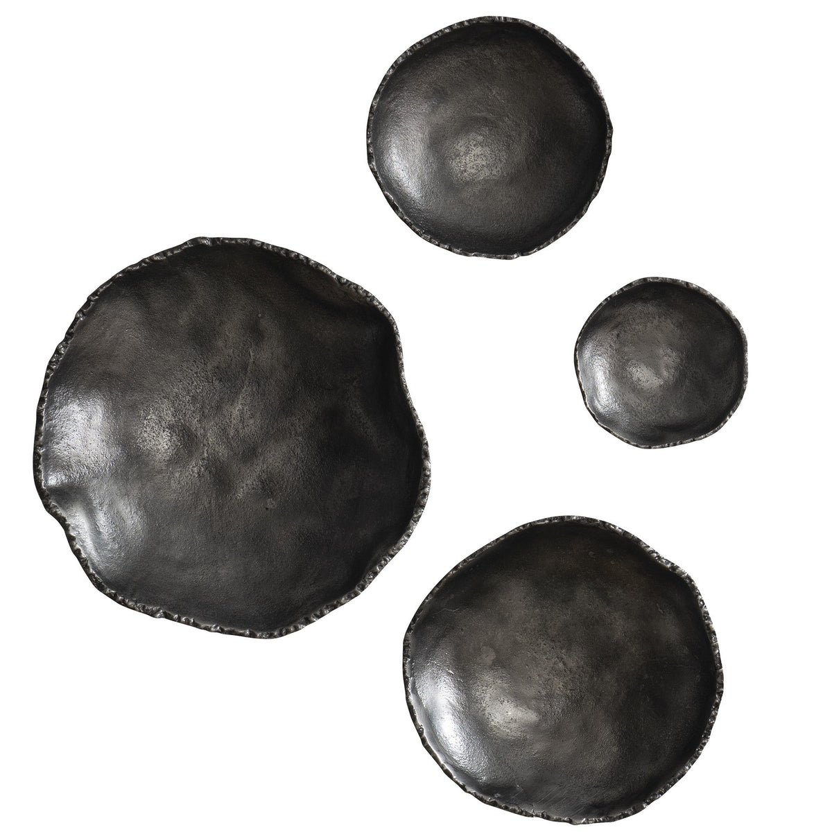 Lucky Coins Wall Bowls in Antiqued Nickel - Set of 4