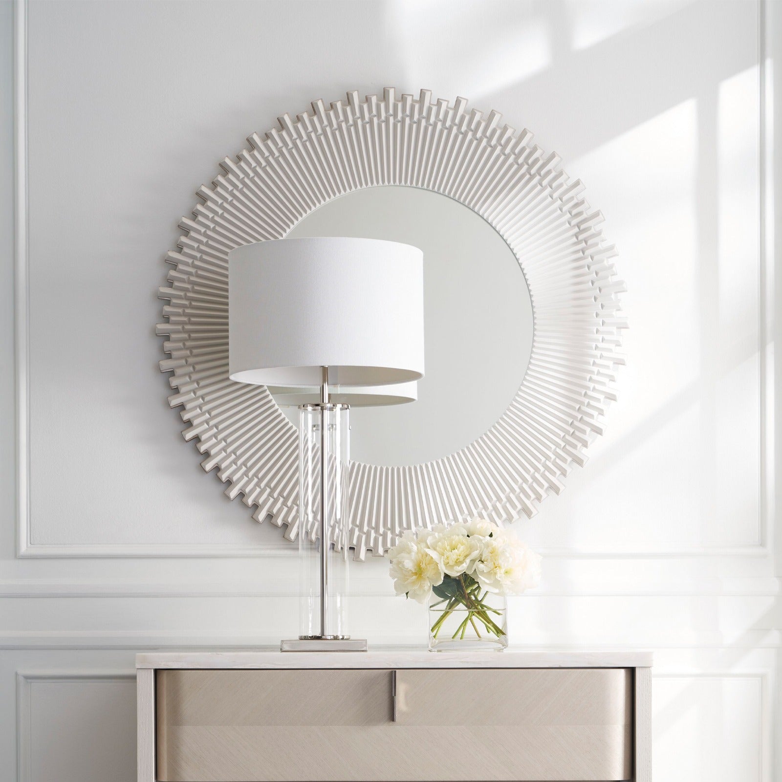 Caracole Helios Sunburst Mirror in Almond Milk