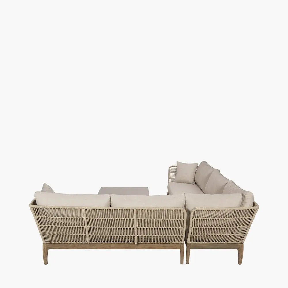Moeven Outdoor Corner Seating Set in Latte & Oatmeal - Pacific Lifestyle Outdoor Lounge Sets