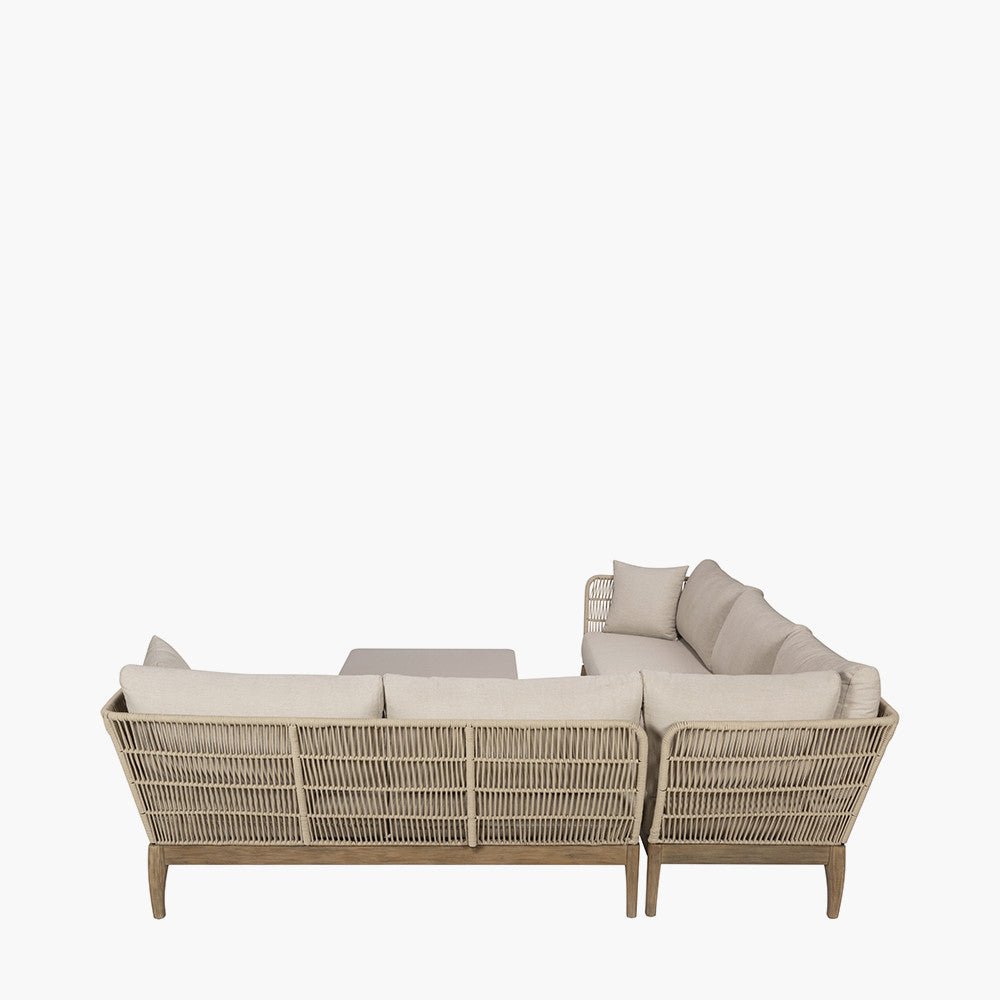 Moeven Outdoor Corner Seating Set in Latte & Oatmeal - Pacific Lifestyle Outdoor Lounge Sets