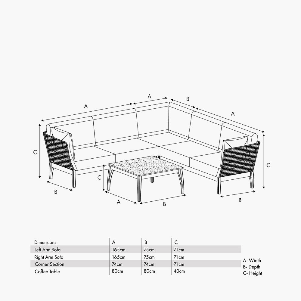 Moeven Outdoor Corner Seating Set in Latte & Oatmeal - Pacific Lifestyle Outdoor Lounge Sets