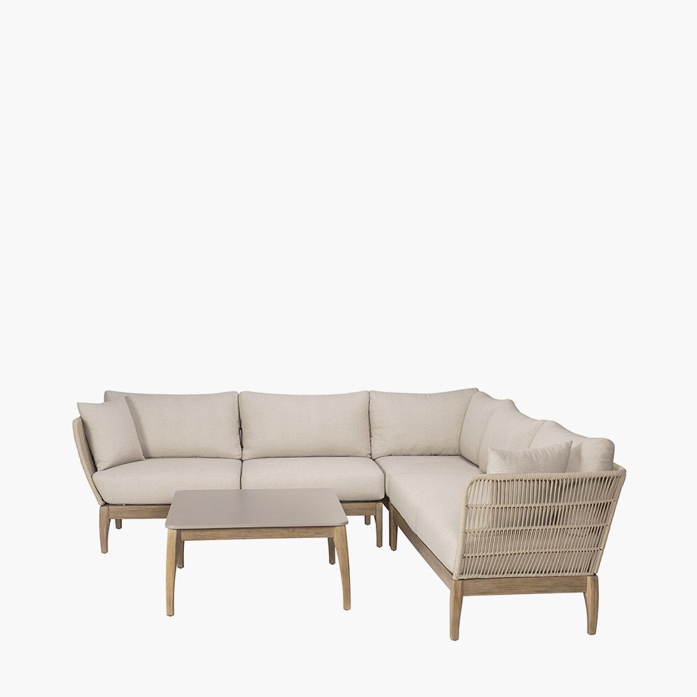 Moeven Outdoor Corner Seating Set in Latte & Oatmeal - Pacific Lifestyle Outdoor Lounge Sets