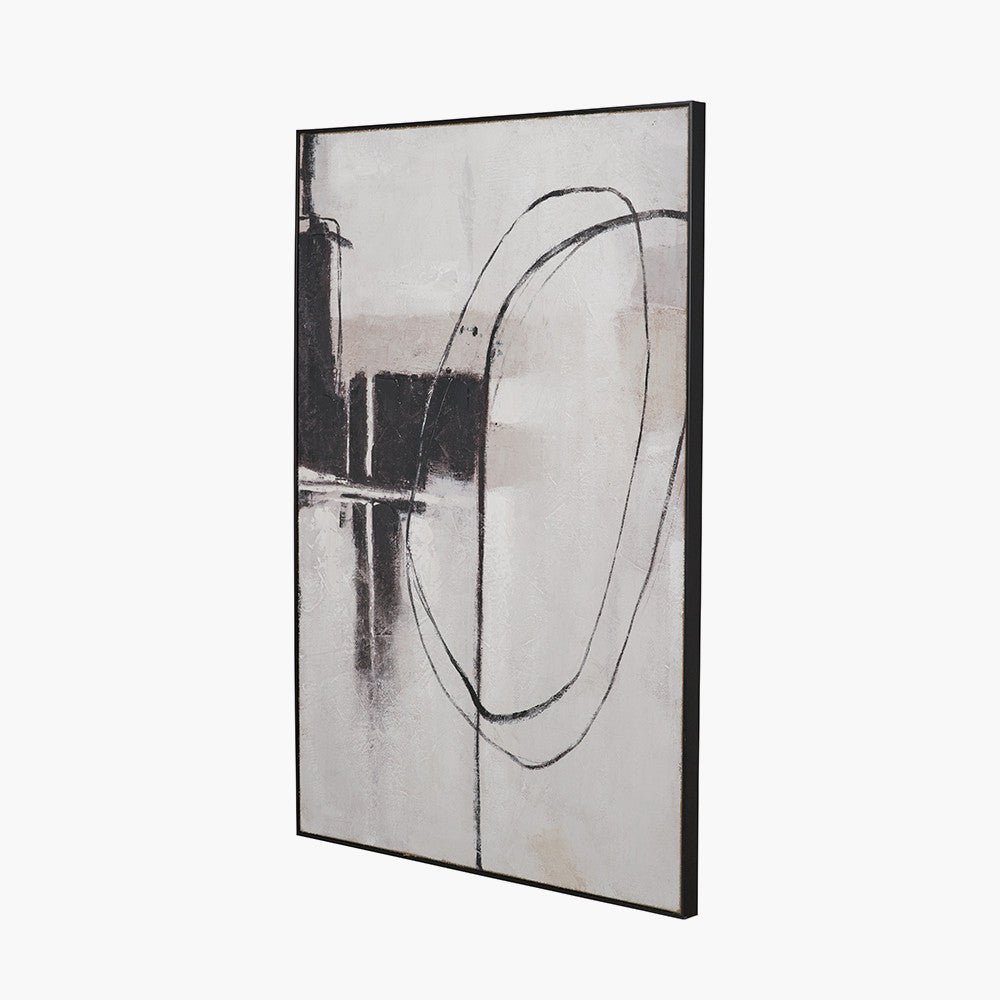 Monochrome Abstract Canvas with Black Frame - Pacific Lifestyle Wall Art