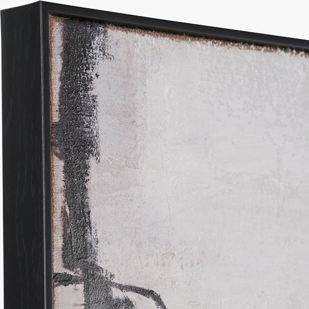 Monochrome Abstract Canvas with Black Frame - Pacific Lifestyle Wall Art