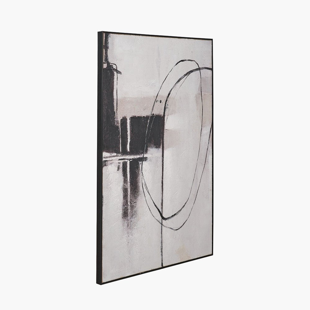 Monochrome Abstract Canvas with Black Frame - Pacific Lifestyle Wall Art