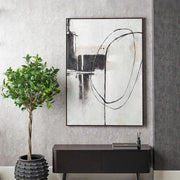 Monochrome Abstract Canvas with Black Frame - Pacific Lifestyle  Nicholas John Interiors