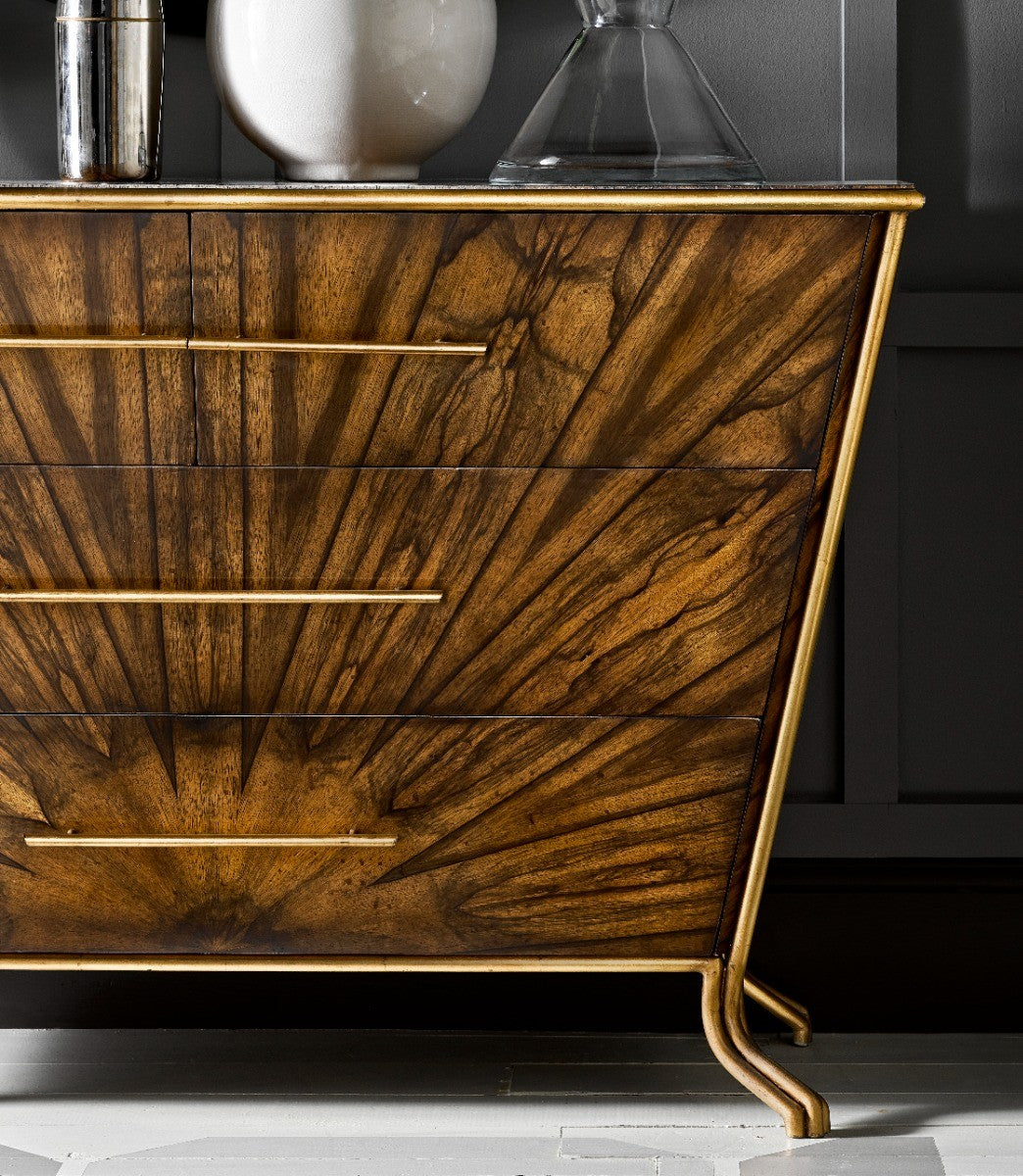 Jonathan Charles Argentinian Walnut Veneered Tapering Chest of Drawers