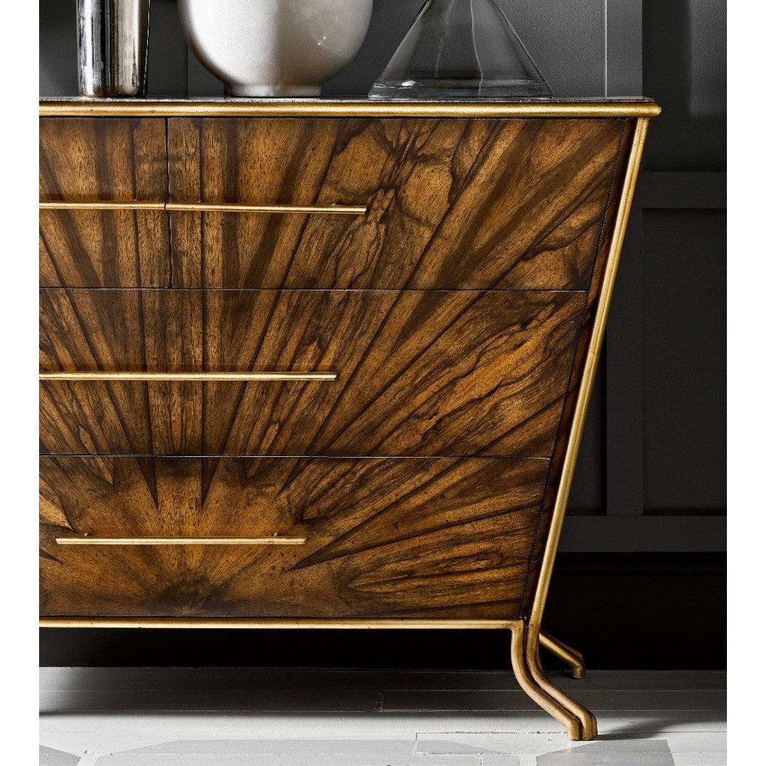 Jonathan Charles Argentinian Walnut Veneered Tapering Chest of Drawers