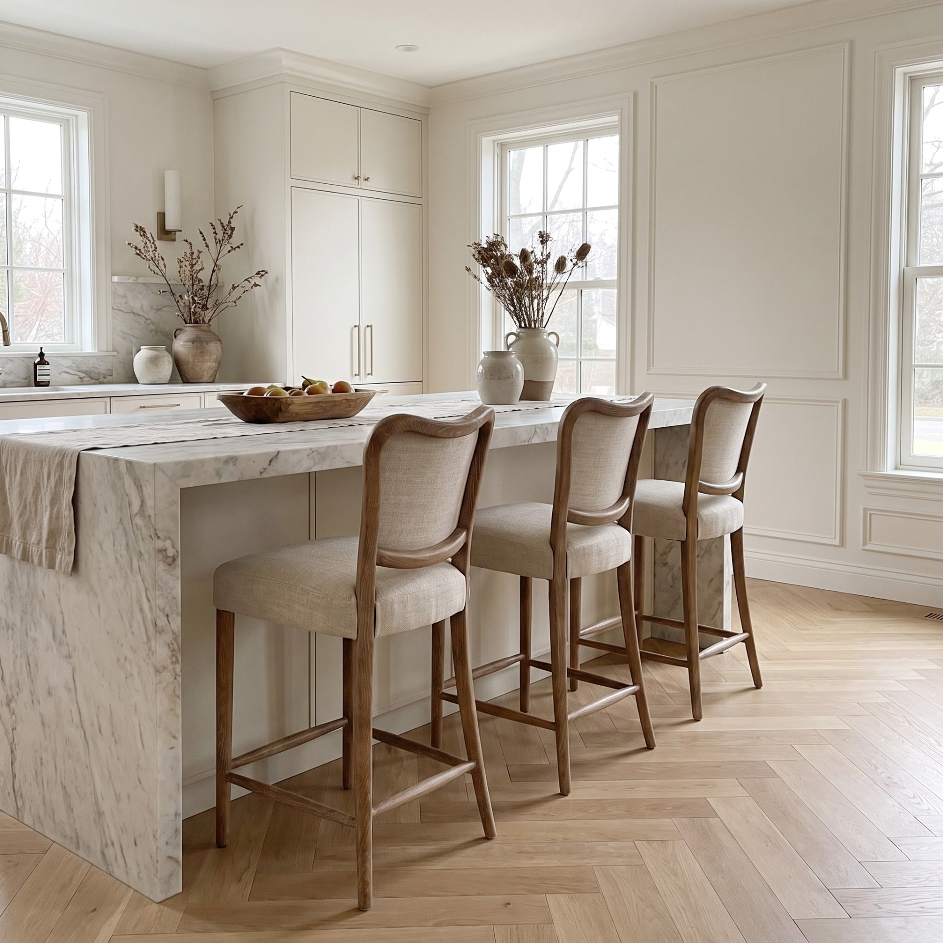 Keiichi Nailsworth Oak Upholstered Counter Stool