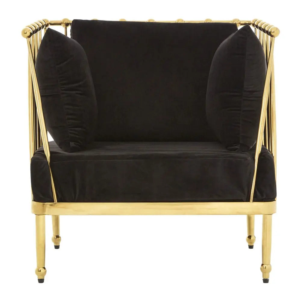 Nala Chair with Gold Finish Tapered Arms Nicholas John Interiors NJ Living