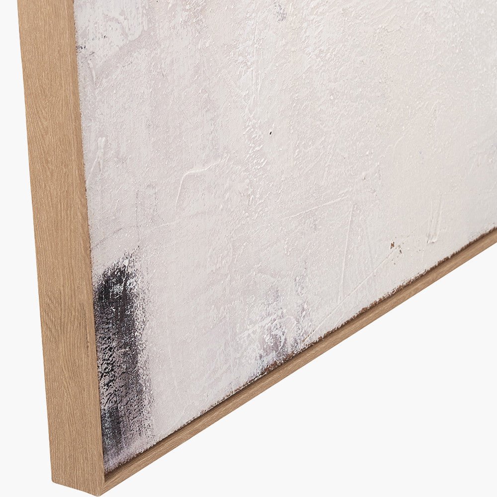 Natural and Grey Textured Abstract Canvas with Natural Frame - Pacific Lifestyle Wall Art