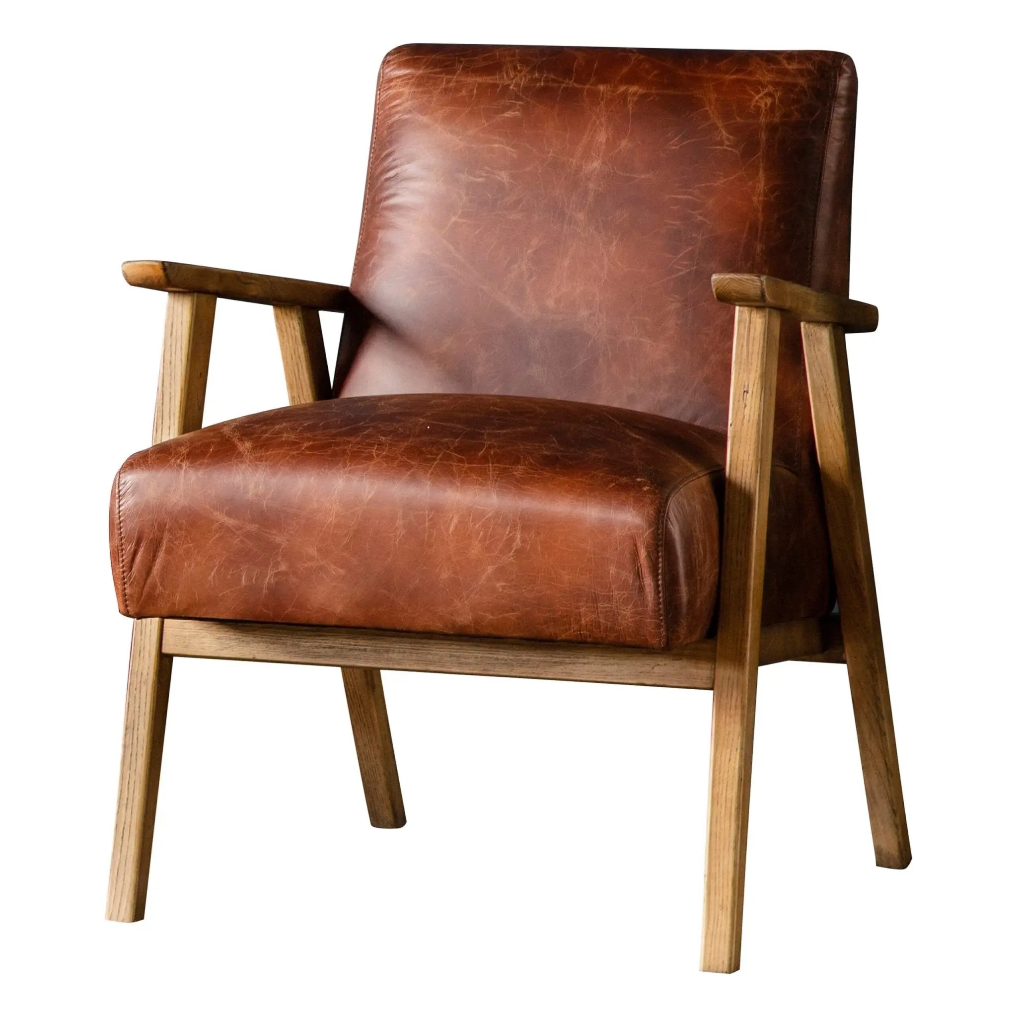 Noland Vintage Brown Armchair Accent & Armchairs