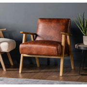 Noland Vintage Brown Armchair Accent & Armchairs