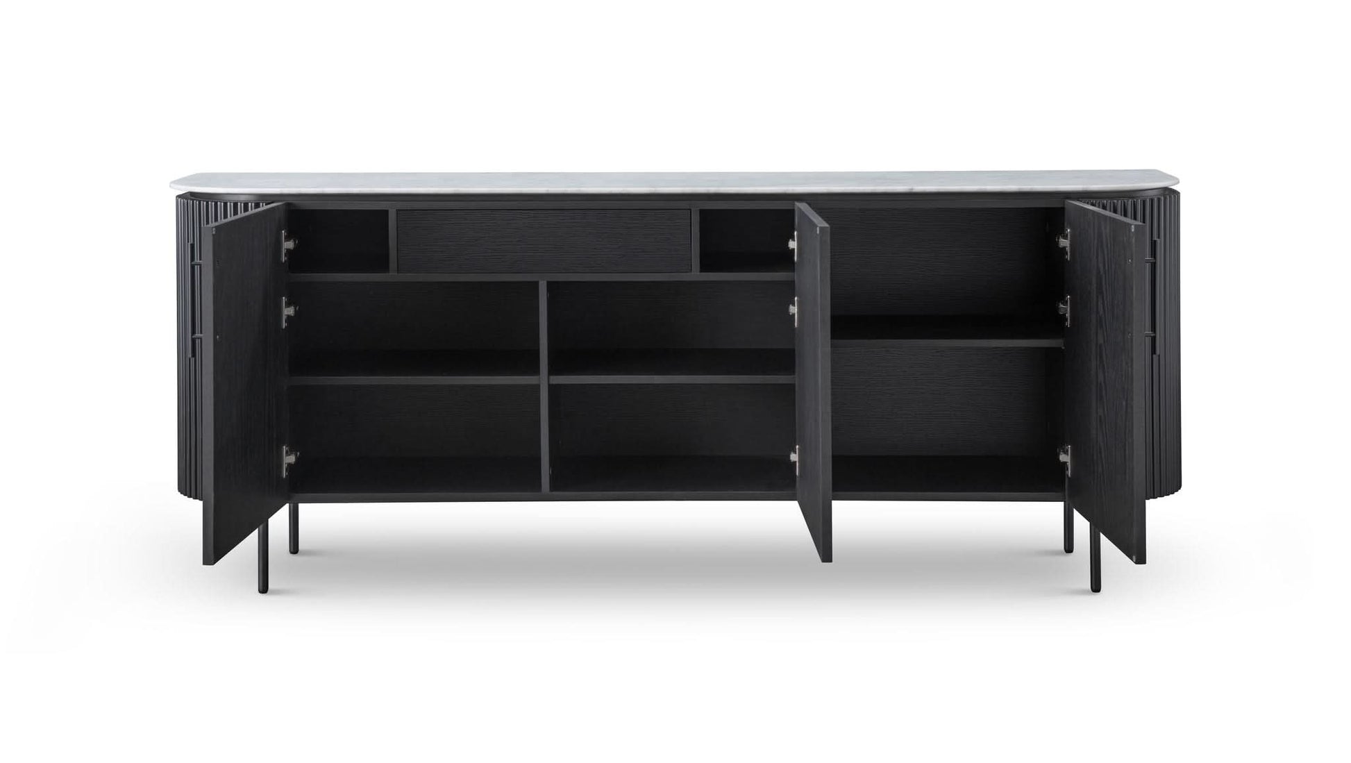 Tommy Franks Tommy Franks Lantine Marble Buffet - Black Oak   Nicholas John Interiors