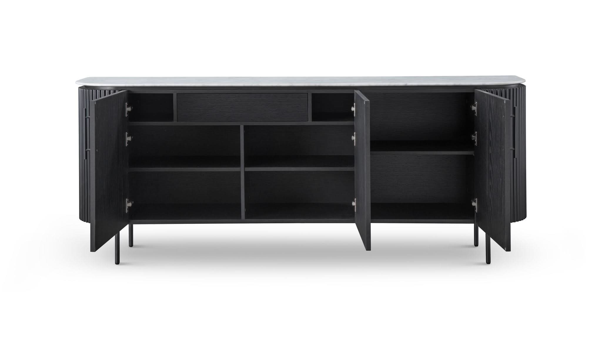 Tommy Franks Tommy Franks Lantine Marble Buffet - Black Oak   Nicholas John Interiors