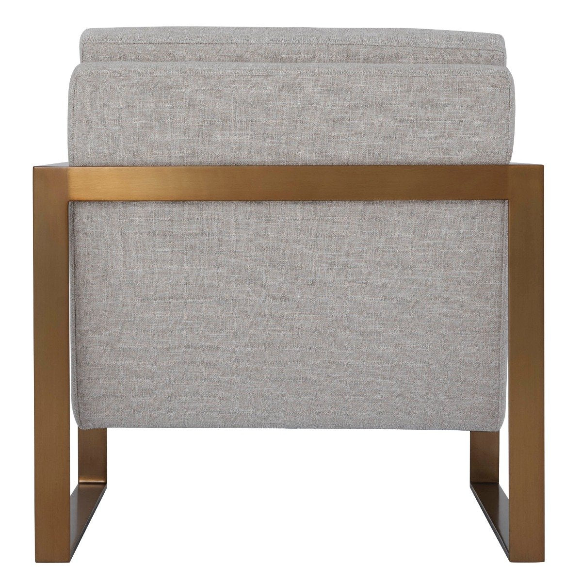 Theodore Alexander Bower Club Chair in Matrix Marble with Brass Leg