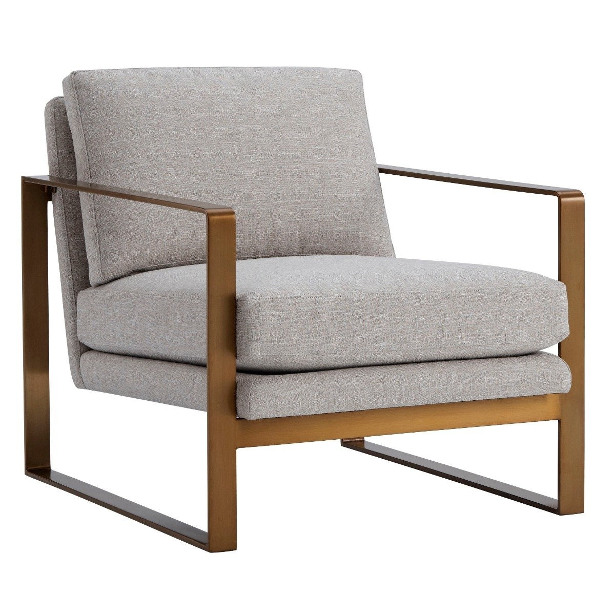 Theodore Alexander Bower Club Chair in Matrix Marble with Brass Leg