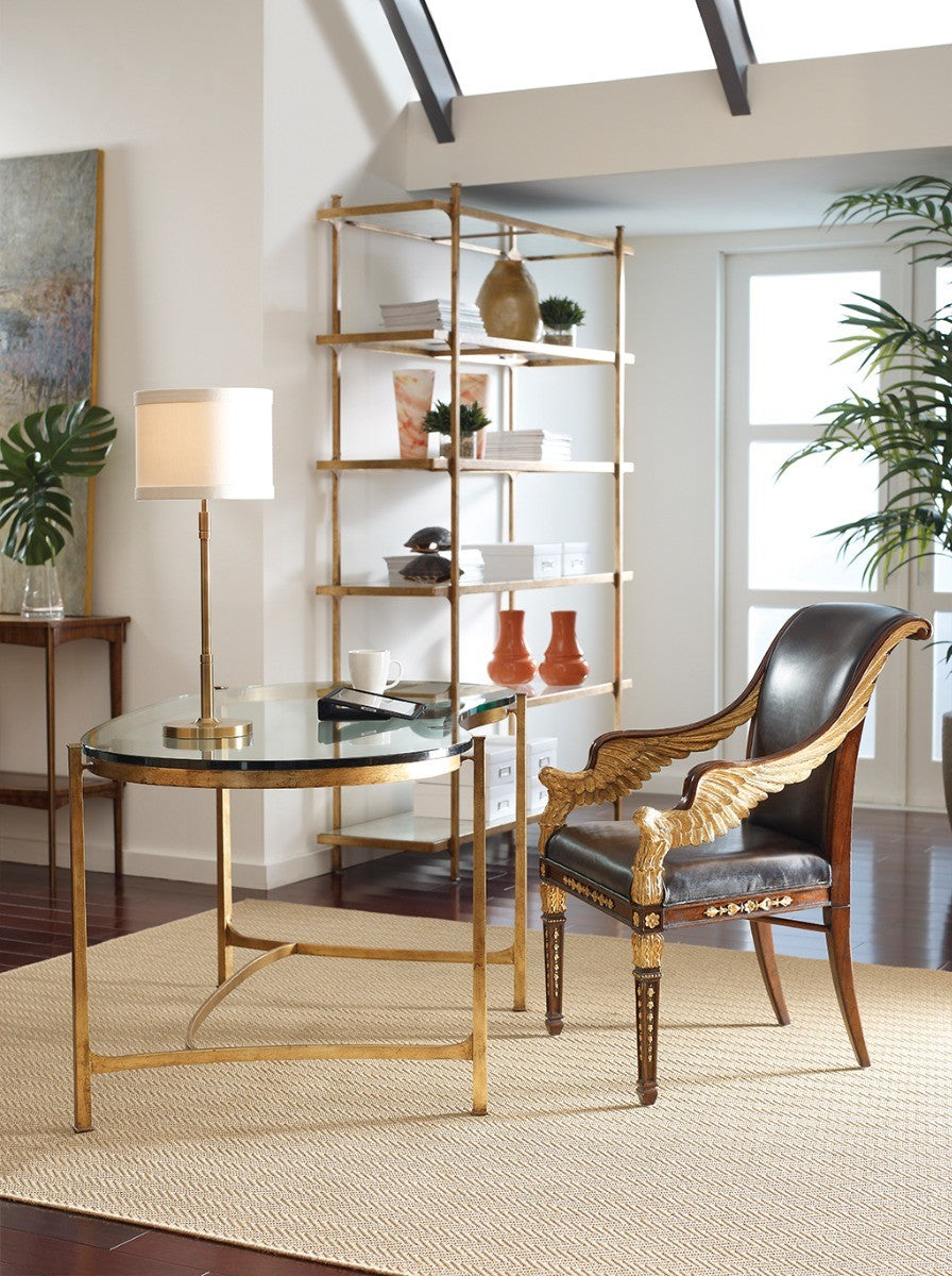 Jonathan Charles Wide Etagere Contemporary Six-Tier - Gilded