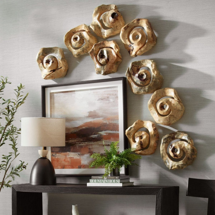 Uttermost Corkscrew Wood Wall Decor Set of 9
