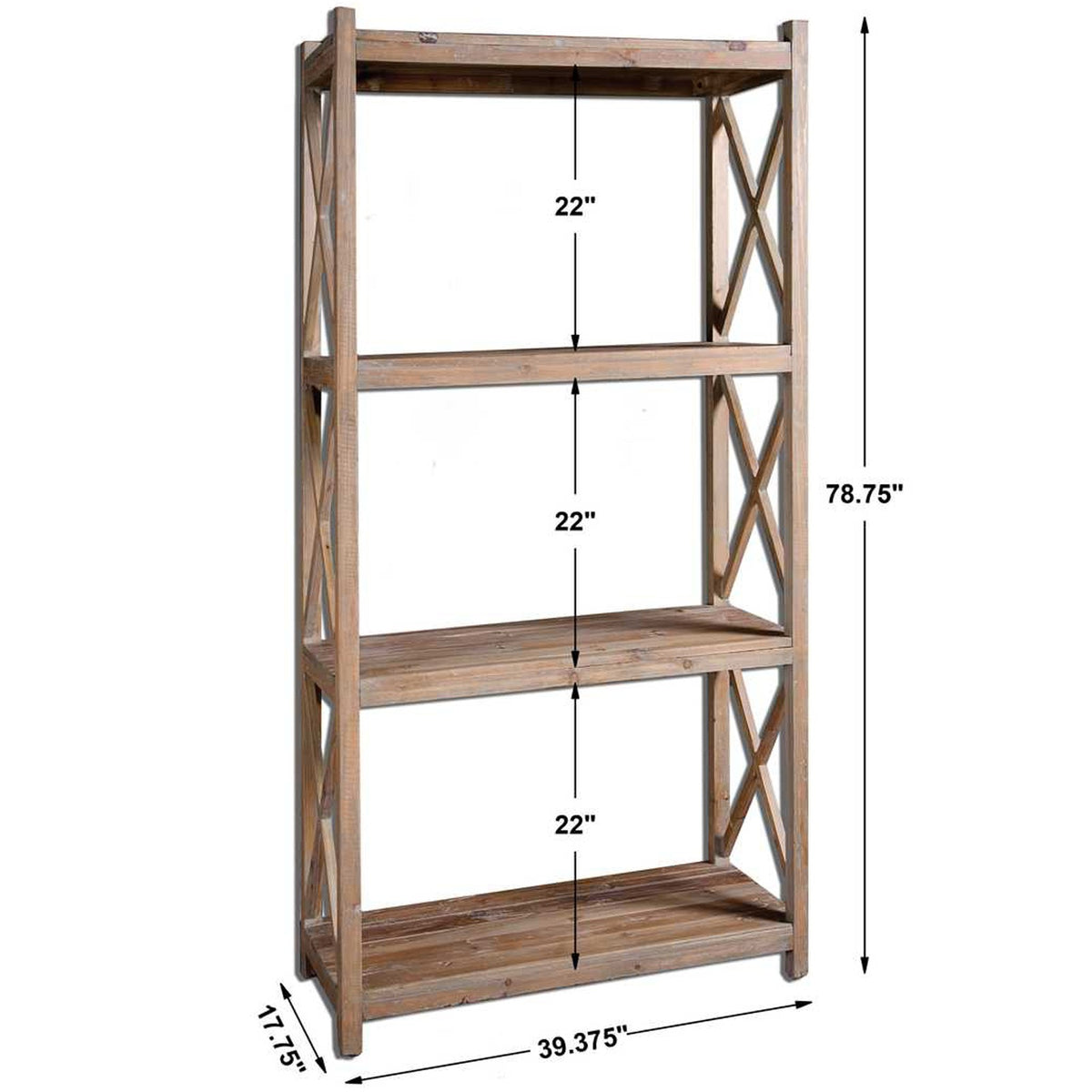 Uttermost Stratford Reclaimed Wood Open Shelving Unit