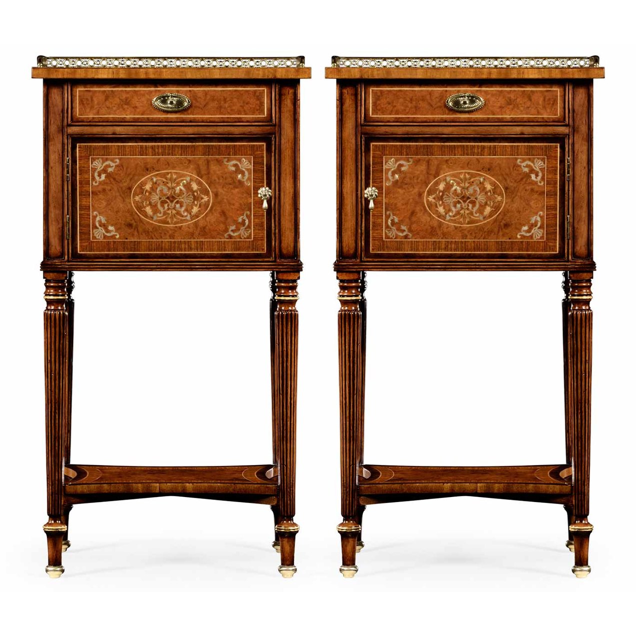 Jonathan Charles Mother of Pearl Bedside Table - Set of 2