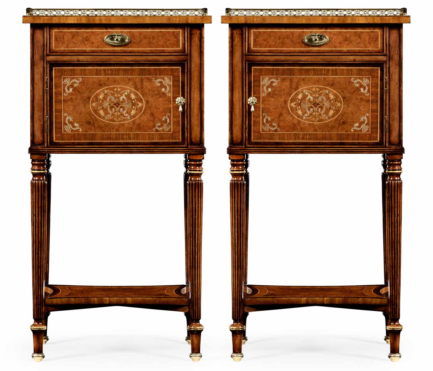 Jonathan Charles Mother of Pearl Bedside Table - Set of 2