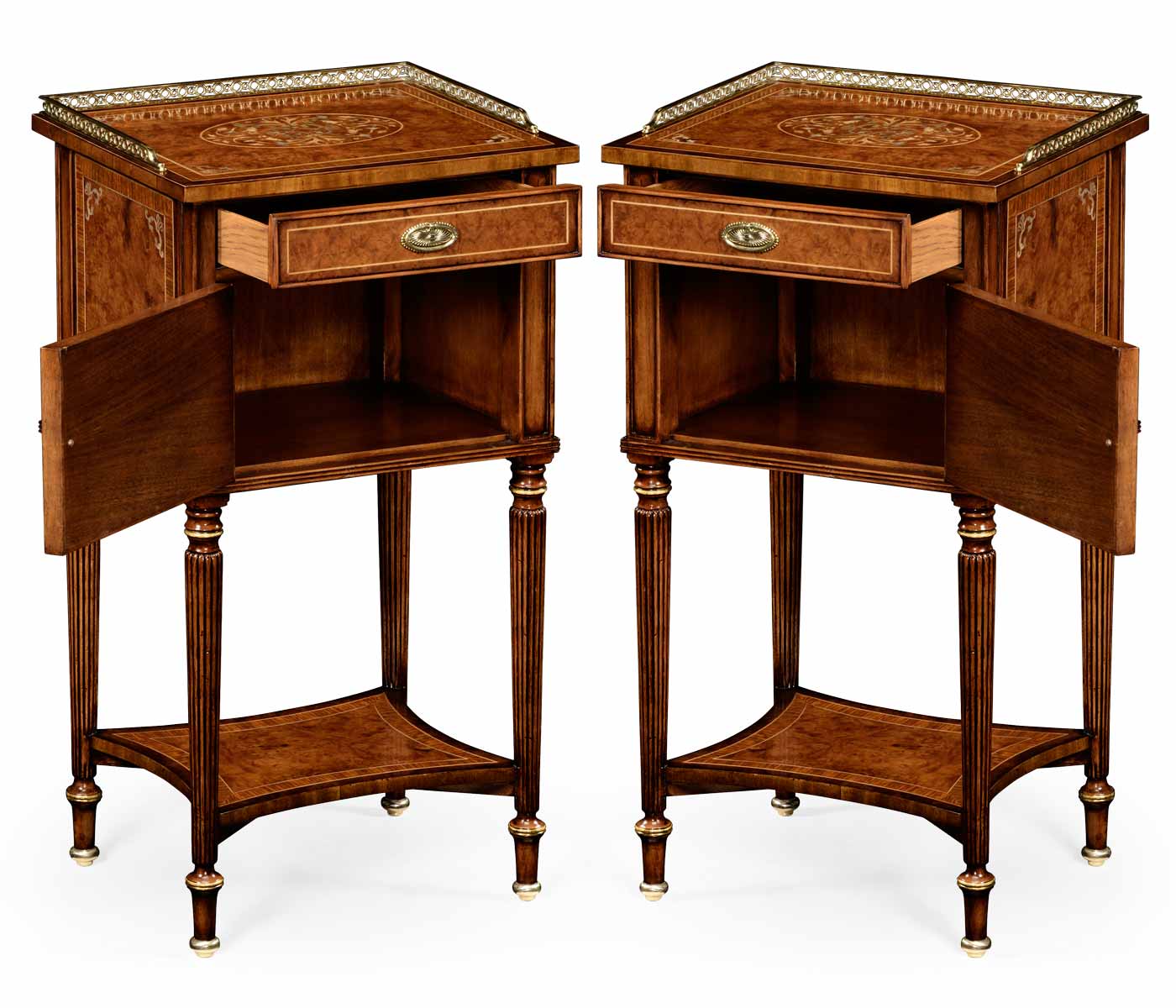 Jonathan Charles Mother of Pearl Bedside Table - Set of 2