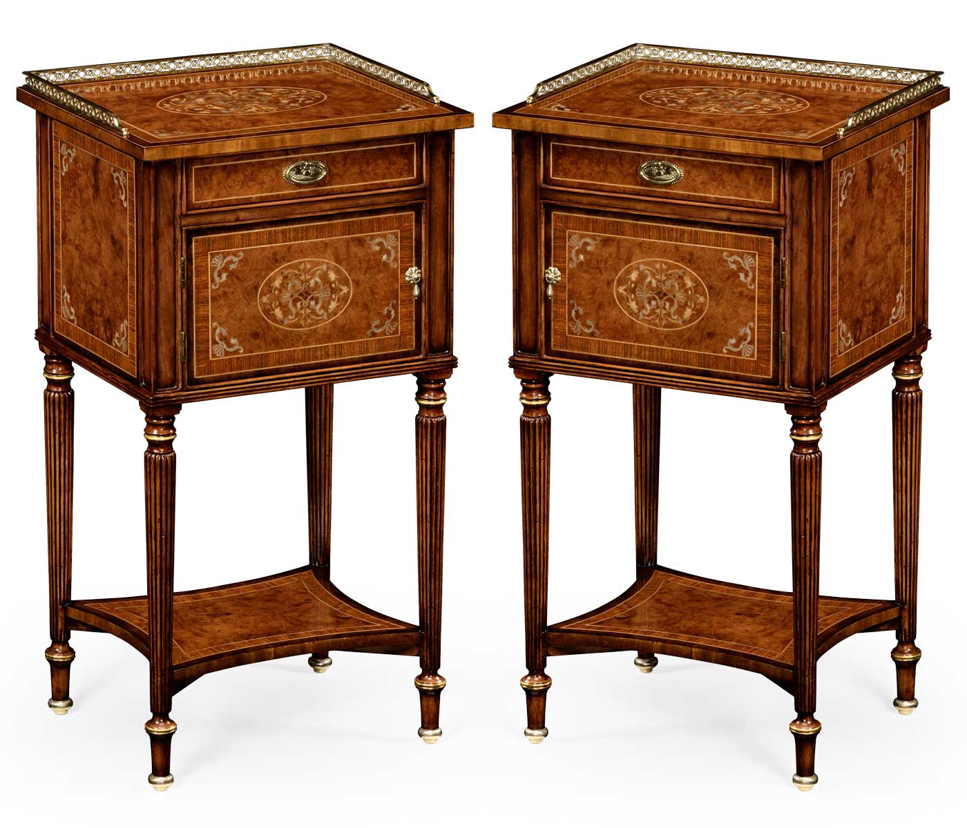 Jonathan Charles Mother of Pearl Bedside Table - Set of 2