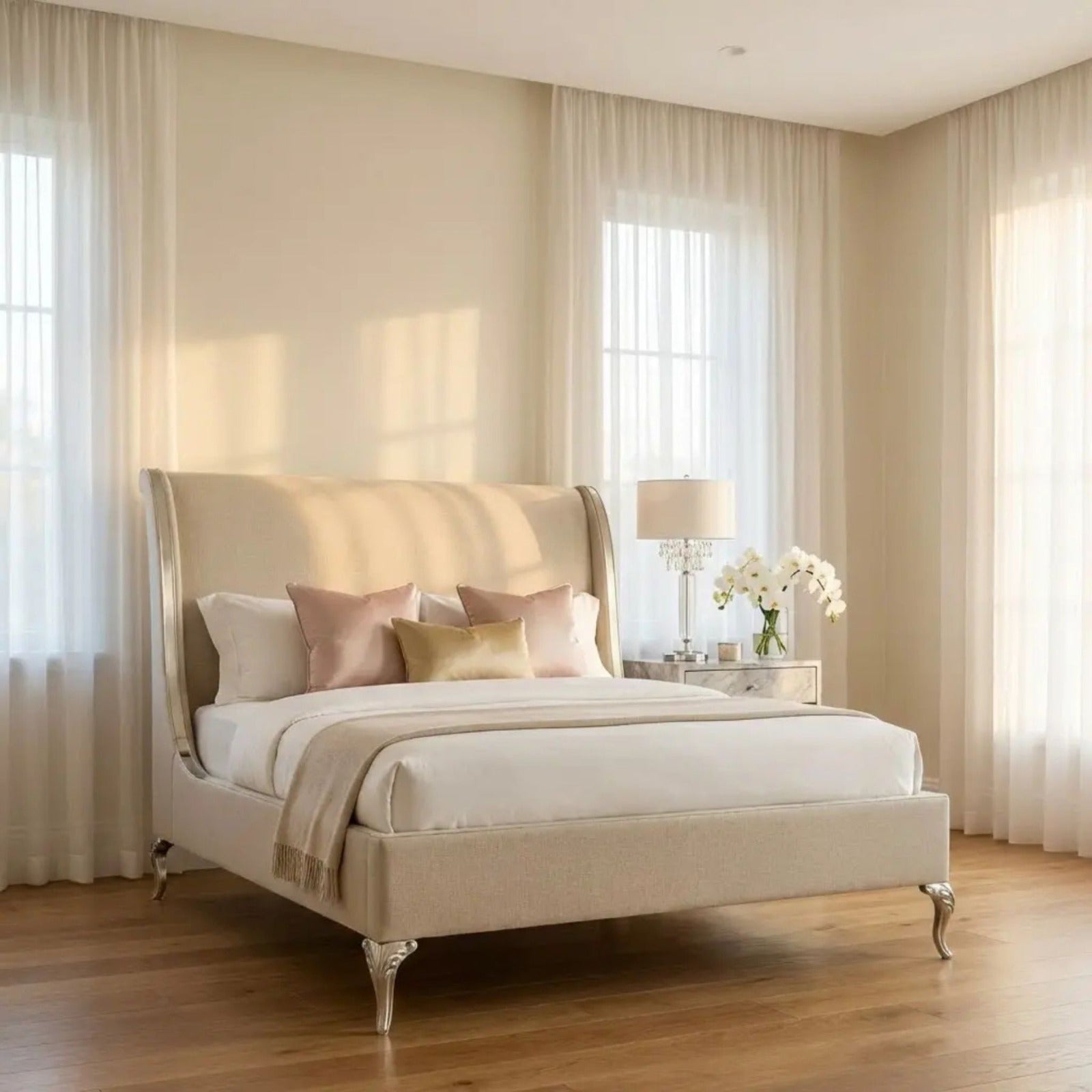 Jonathan Charles Parisian Super King Bed - Linen