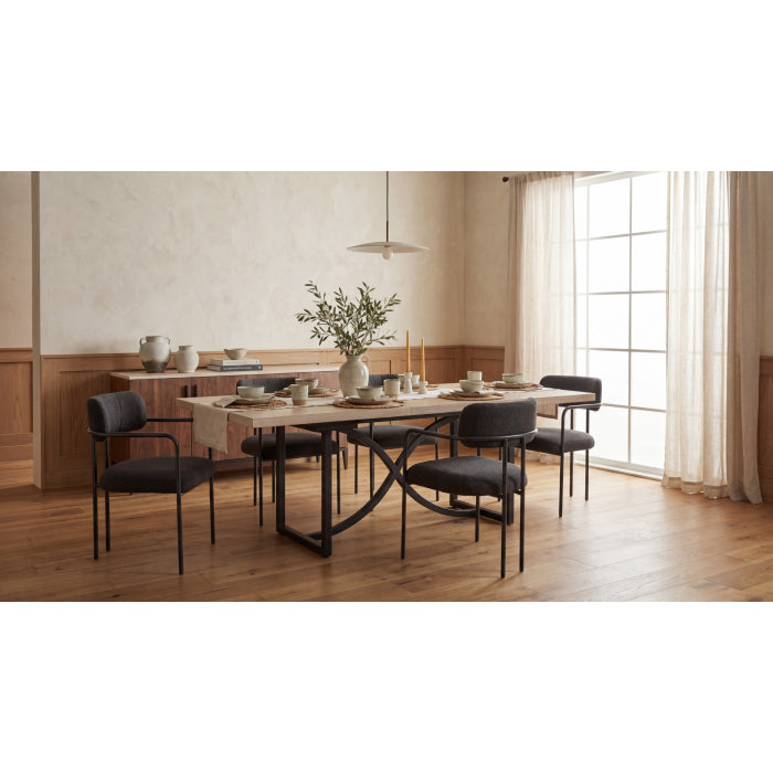 Hooker Furniture Tranquillity Rectangle Extending Dining Table with Metal Base 204-260cm
